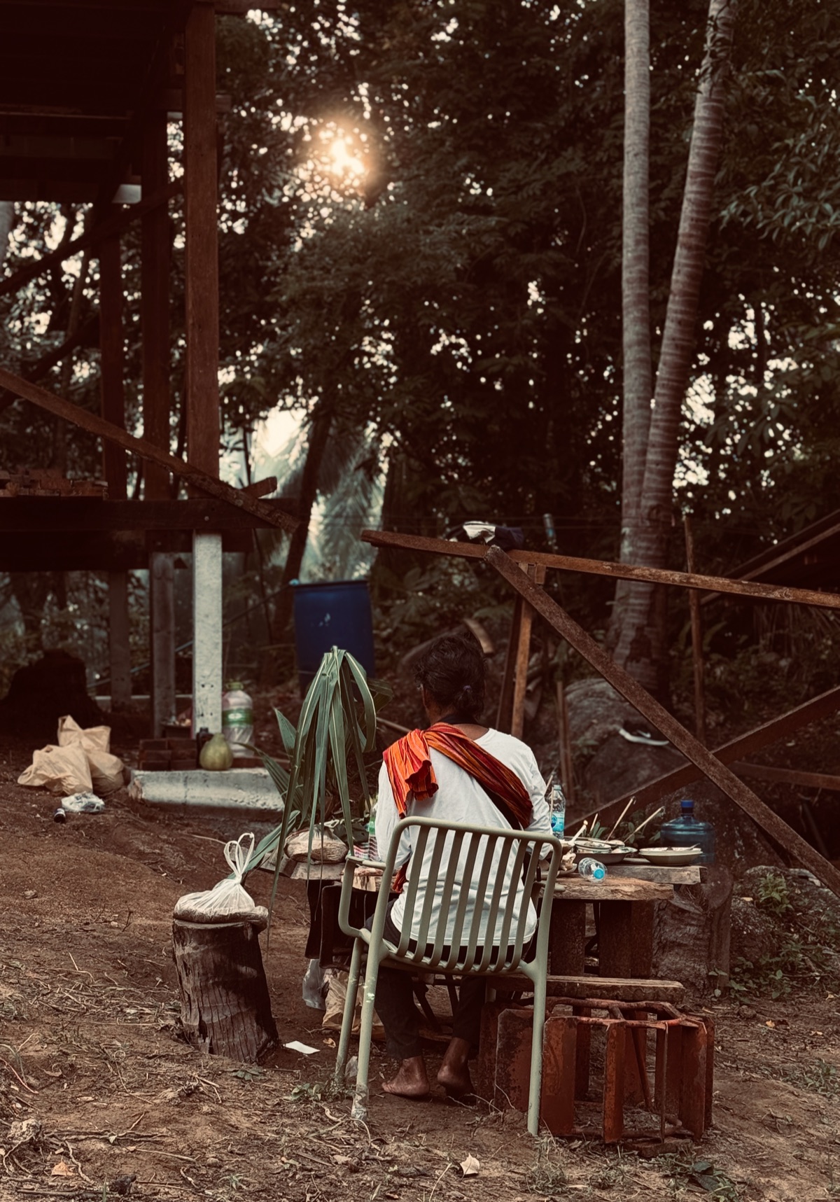 Local shaman performing a blessing ceremony on the land